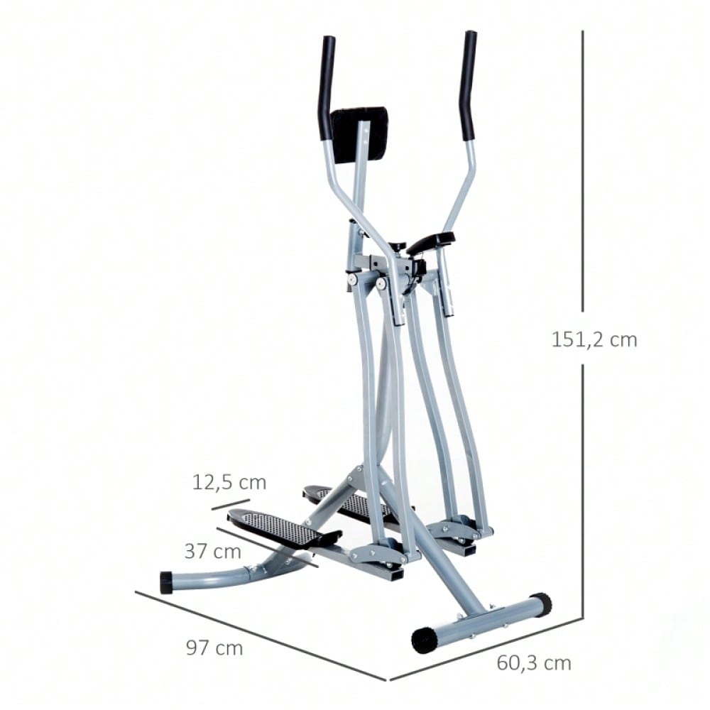 HOMCOM Crosstrainer, Heimtrainer, LCD-Display, einstellbares Brustpolster, Stahl, Gray, 96 x 60 x 152cm