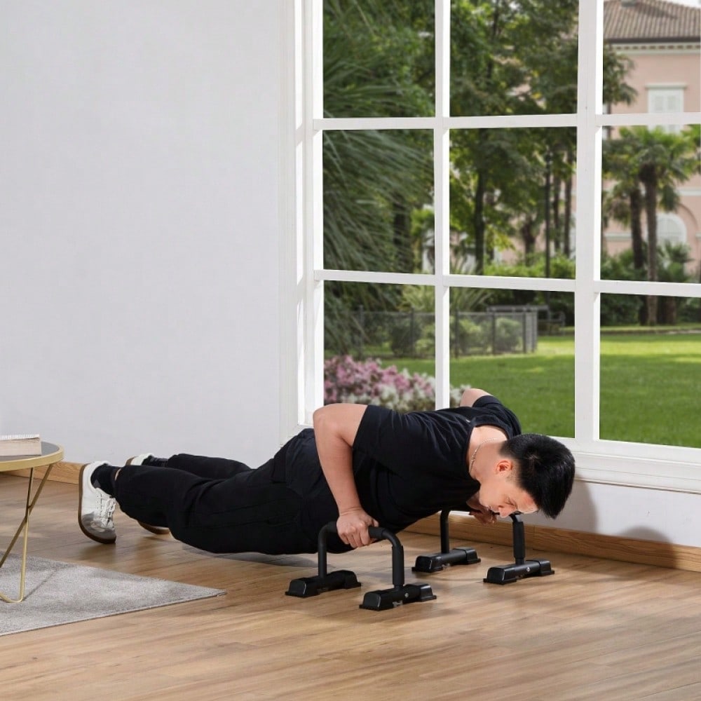 HOMCOM Liegestützgriffe Set, Rutschfeste Push Up Bars aus Stahl, für Home-Workout, Krafttraining, Brustmuskeltraining (2er Set)