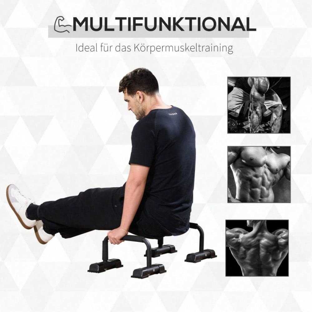 HOMCOM Liegestützgriffe Set, Rutschfeste Push Up Bars aus Stahl, für Home-Workout, Krafttraining, Brustmuskeltraining (2er Set)