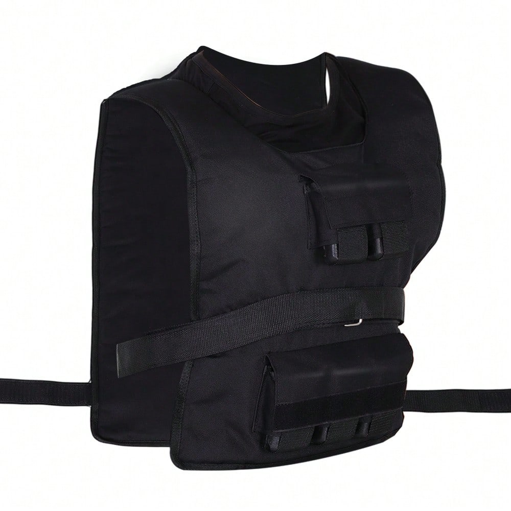 HOMCOM Gewichtsweste 30 kg Verstellbar für Krafttraining, mit Eisengewichtsfüllung & Oxford-Gewebe, Fitness Weste für Workout, Laufen, Cross-Training (Schwarz, 36x52 cm)