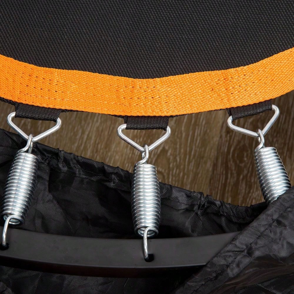HOMCOM Fitness Trampolin 102 cm mit höhenverstellbarem Haltegriff, Faltbar für Erwachsene, Bis 100 kg Belastbar, Für Indoor Training (Schwarz)