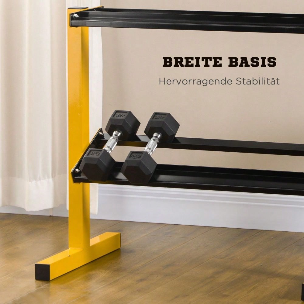 SPORTNOW Hantelständer für Kurzhanteln, 2-fach Höhenverstellbar, Bis 270 kg Belastbar, Stabiler Stahlrahmen, Für Home Gym Krafttraining