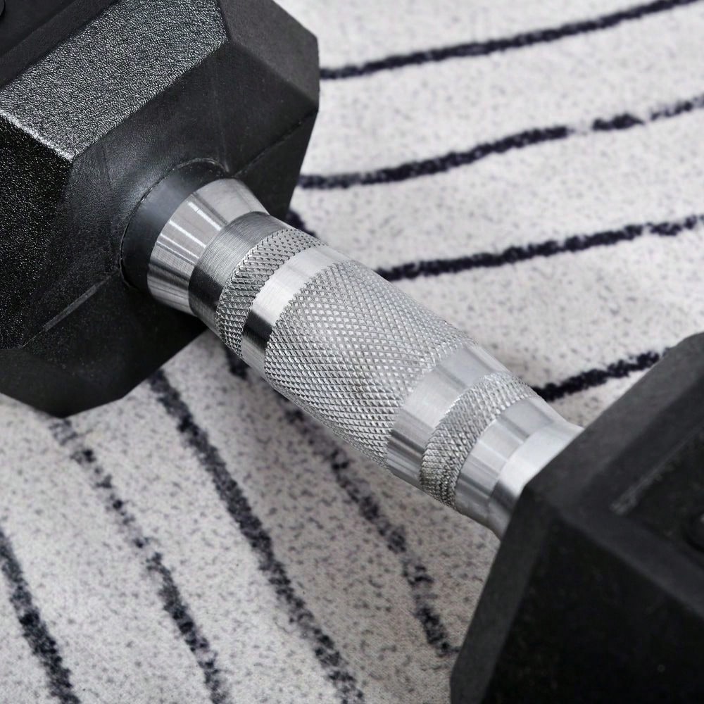 HOMCOM Kurzhantel Set 2x 8kg, Sechskant-Design mit Gummiüberzug & Gerändeltem Griff, Rutschfest & Bodenschonend, Für Krafttraining & Home Gym (Schwarz)