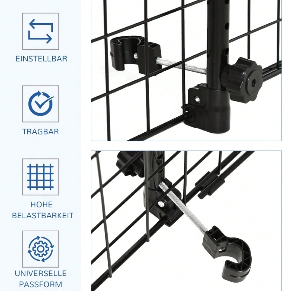 PawHut Autoschutzgitter für Hunde, Universelles Trenngitter für den Kofferraum, Stufenlos verstellbar von 91-152 cm Breite, Höhe 30 cm, Einfache Montage, Hunde-Gitter für Auto