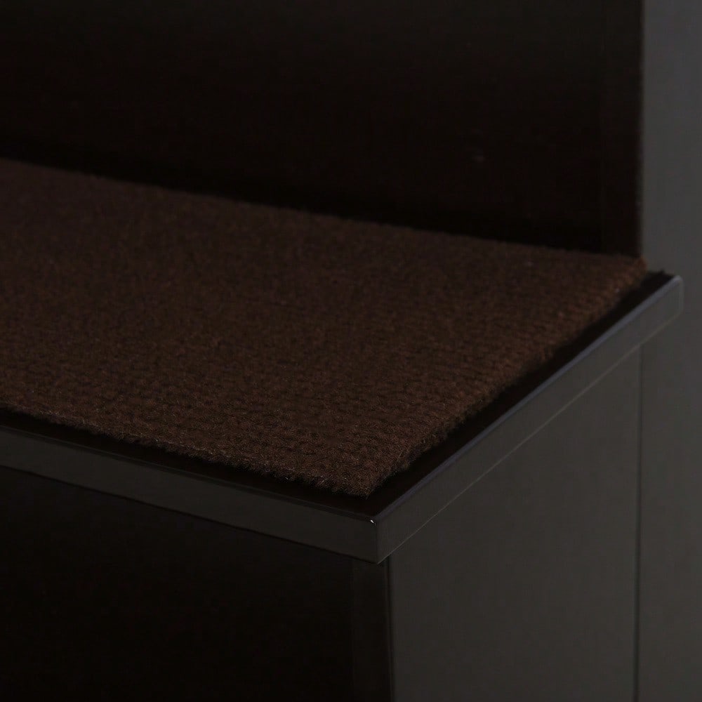 PawHut Haustiertreppe für Hunde & Katzen, 3-stufig mit Teppichbezug, aus MDF, dunkelbraun, 40x59x54,2 cm