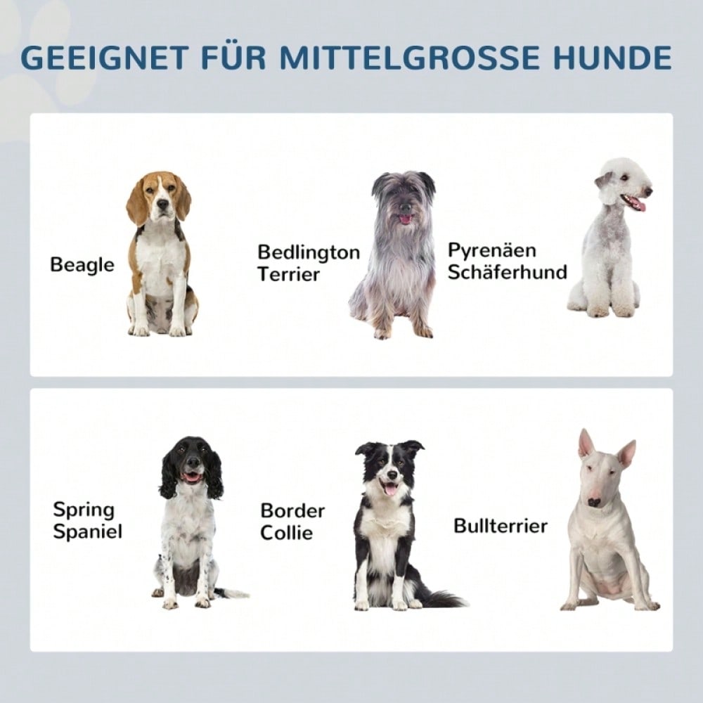 PawHut Futterstation für Hunde mit 2x2L Edelstahlnäpfen & Schublade, für mittelgroße Hunde, grau, 60x30x24 cm