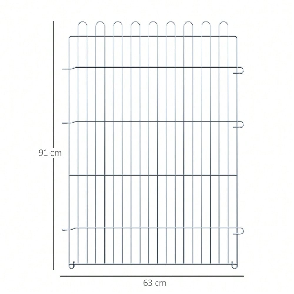 PawHut Welpengehege 8-tlg. Laufstall Freilaufgehege, 63 x 91 cm - Metall-Gitter für Welpen, Hunde & Kleintiere - Aufbau ohne Werkzeug, flexibel formbar