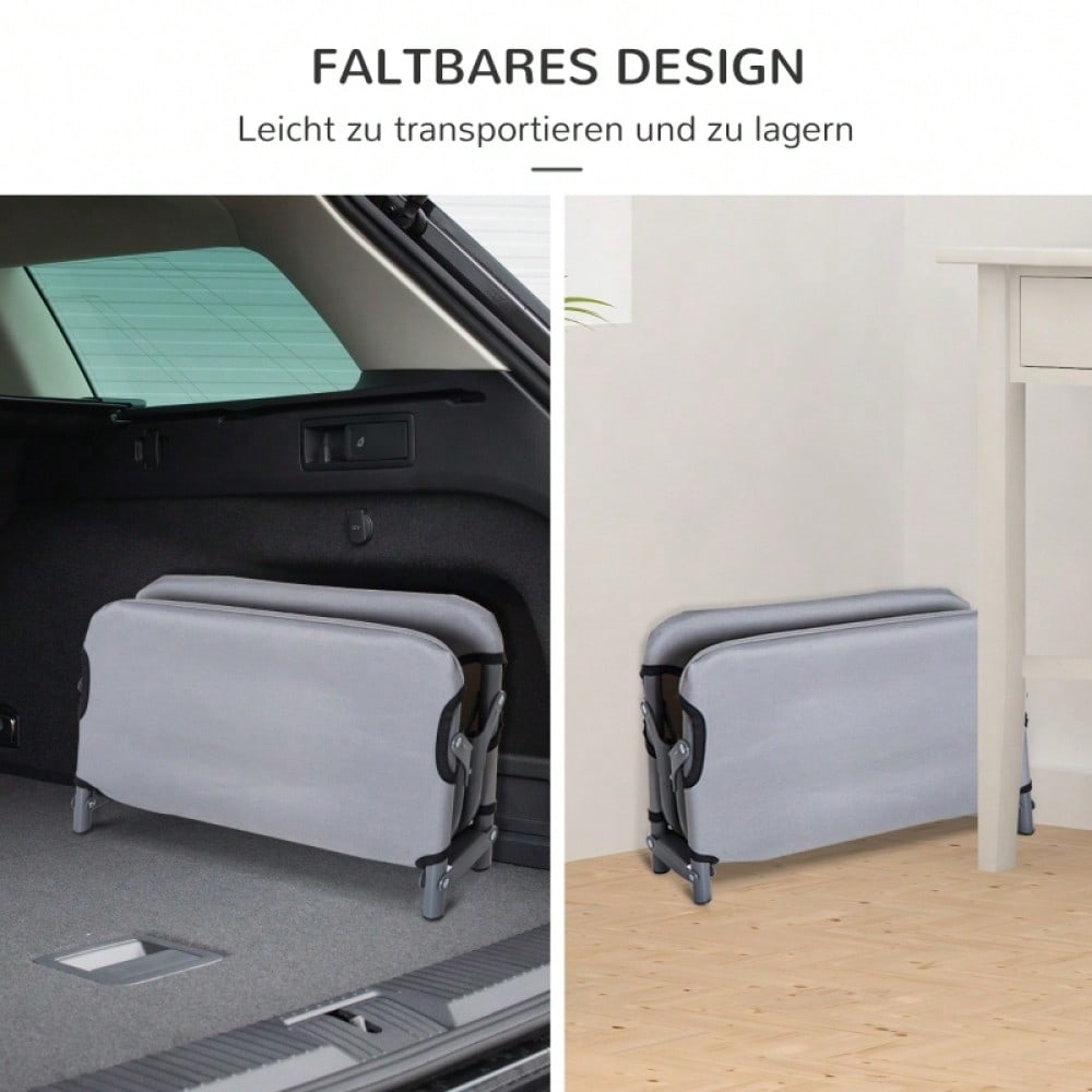 Faltbares Hundebett Outdoor – Klappbare Hundeliege & Katzenbett für drinnen und draußen, grau, 59 x 46 x 15 cm (LxBxH) – von PawHut