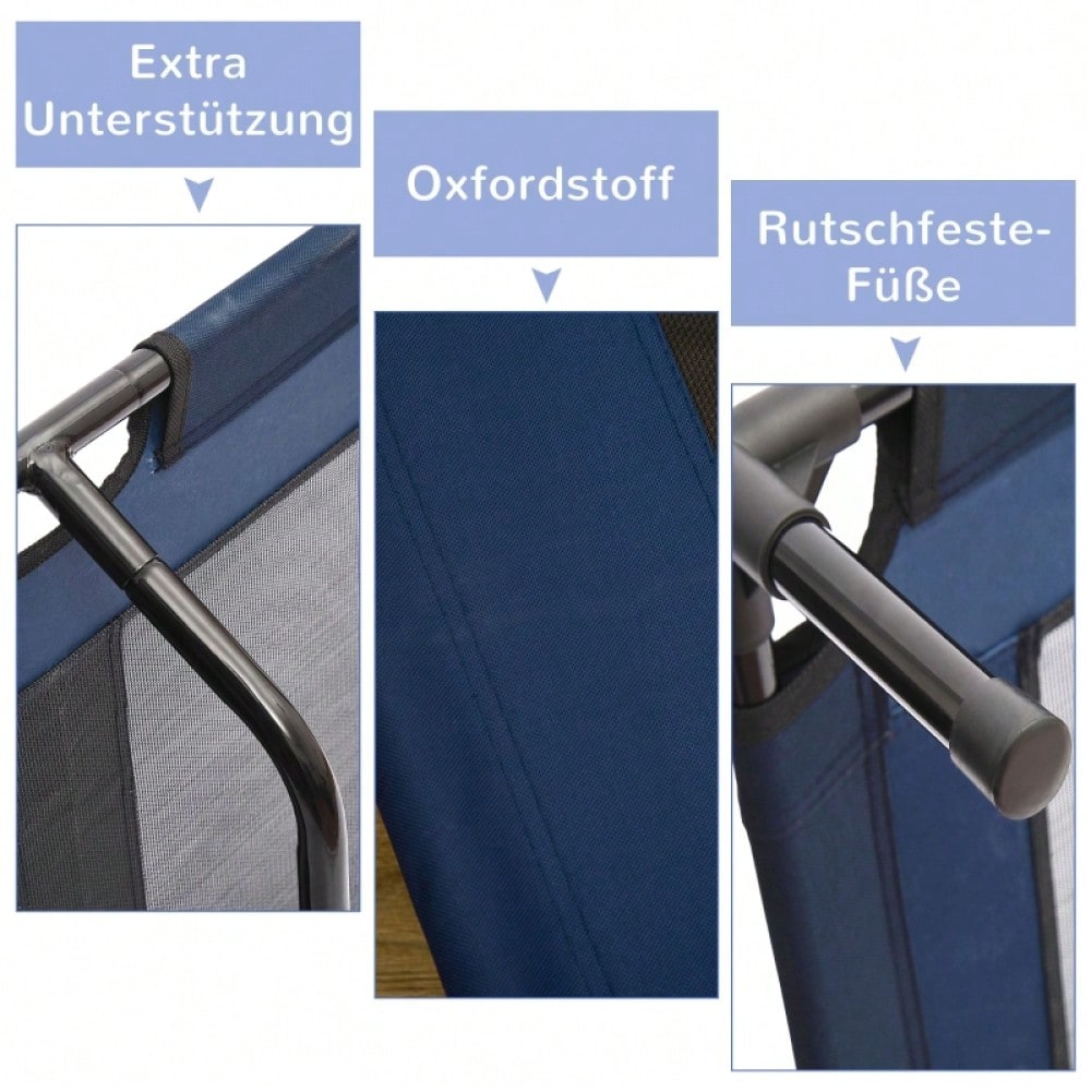 Hundebett Outdoor aus 600D Oxford-Stoff & Metall – Wetterfeste, erhöhte Hundeliege & Katzenbett für drinnen und draußen, 91,5 x 76,2 x 18 cm, blau – von PawHut