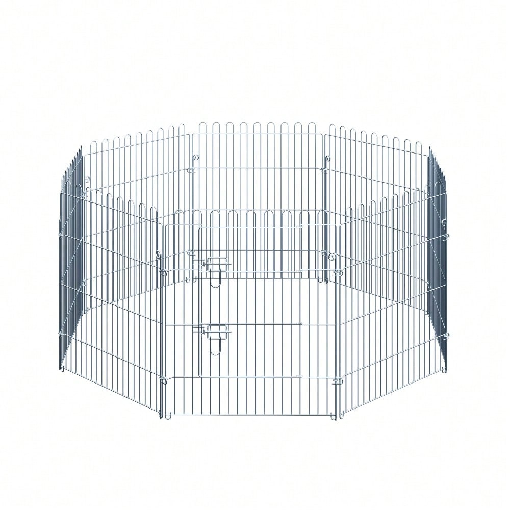 8-teiliges Freilaufgehege für Welpen | Sicherer & Stabiler Welpenauslauf & Laufstall | Flexibel Konfigurierbar | 8 Paneele à 63x76 cm | von PawHut