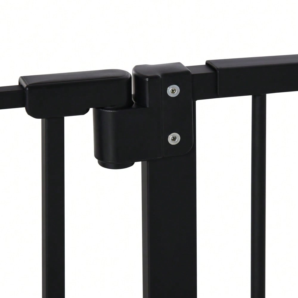 PawHut Türschutzgitter ohne Bohren, Treppenschutzgitter für Haustiere aus Metall & Kunststoff, 136,3x76,2 cm, schwarz