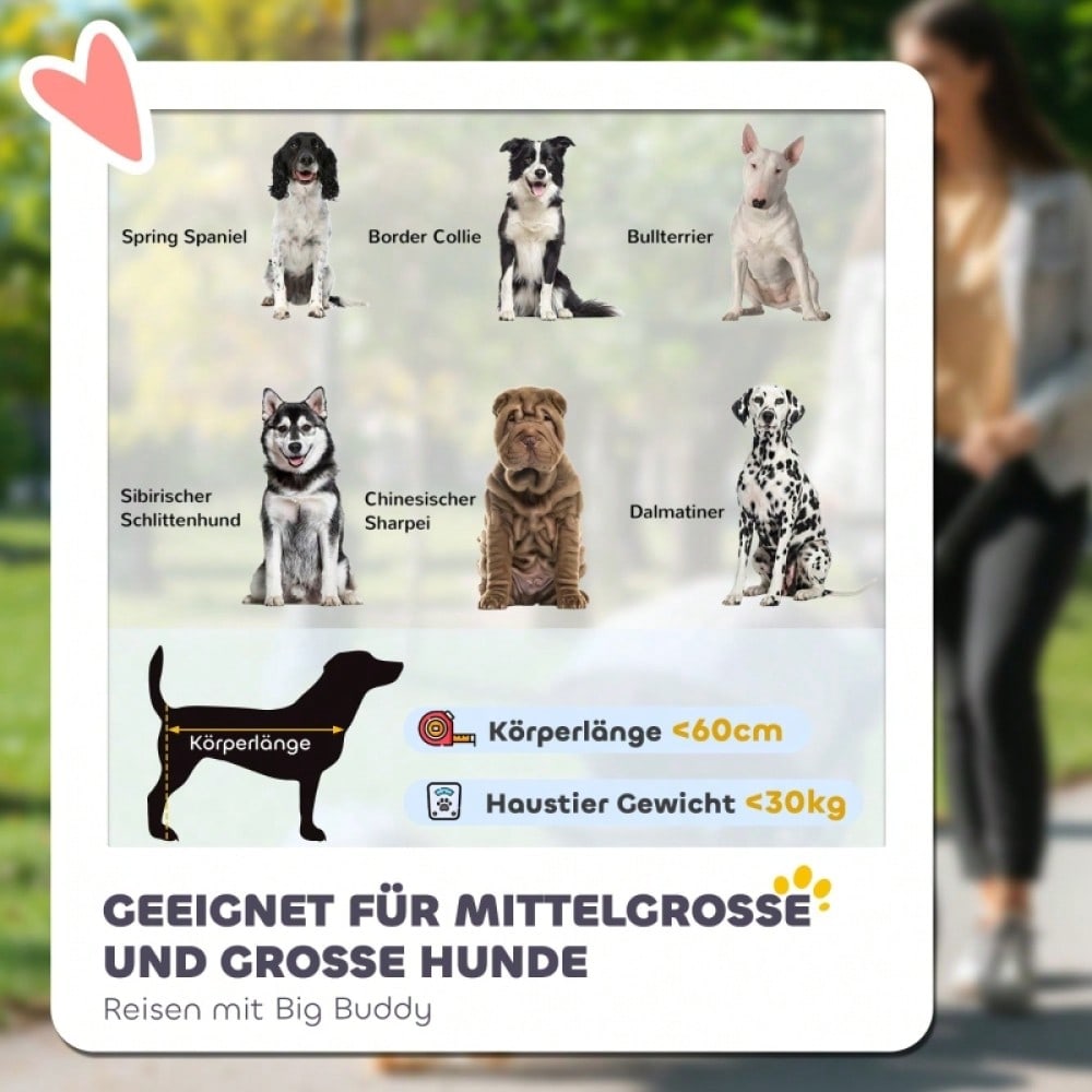 PawHut Hundebuggy faltbar & aufklappbar mit Liegekissen, robuster Stahlrahmen, für Hunde & Katzen, rot/schwarz