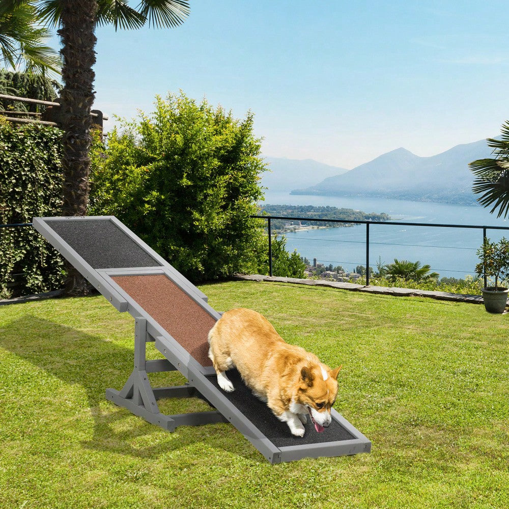 PawHut Agility-Wippe aus Holz für große Hunde, Balance-Trainingsgerät für Hundesport, 180x30x30 cm