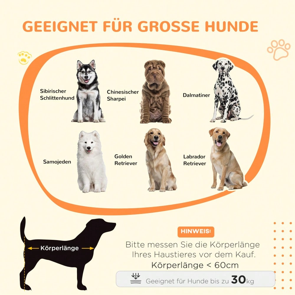 Hundekäfig für große Hunde bis 30 kg, abschließbar mit Schiebetür & Eingangsklappe, 98x58x61 cm, graue Hundebox für Zuhause als sicheres Hundehaus - von PawHut