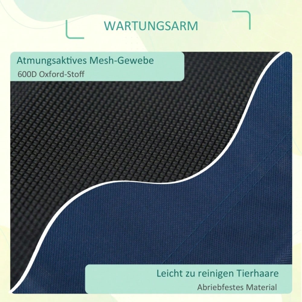 Hundebett Outdoor mit Stahlgestell & 600D Oxford-Gewebe, wasserabweisende Hundeliege für drinnen & draußen, 76x61x18 cm, blau - von PawHut