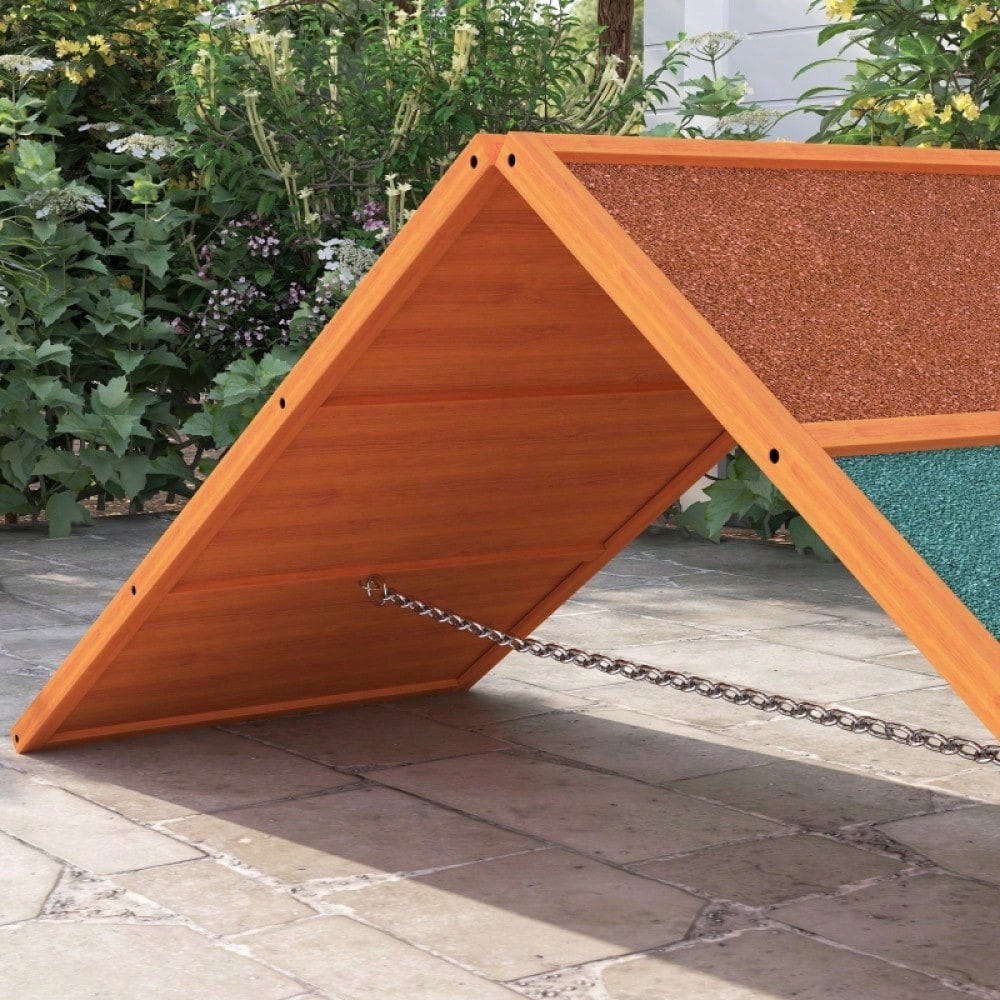 PawHut Agility Rampe für Hunde - Klappbare & Höhenverstellbare Hunderampe aus Tannenholz, rutschfest, bis 40 kg belastbar (173x59x66 cm) - Orange/Grün