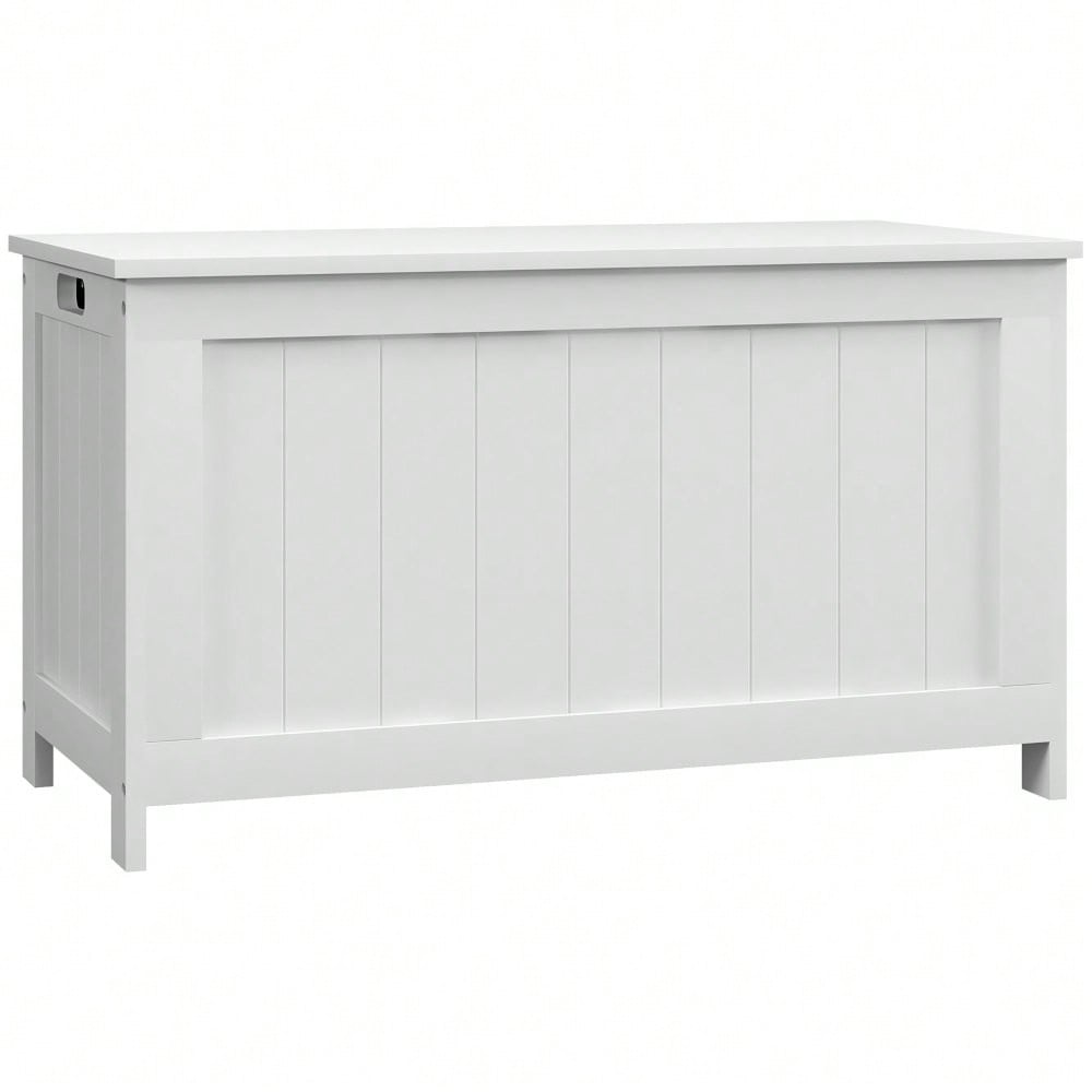 Aufbewahrungsbox 81x40x46 cm mit Deckel & Griff, Aufbewahrungstruhe für Wohnzimmer & Schlafzimmer, weiß - von HOMCOM