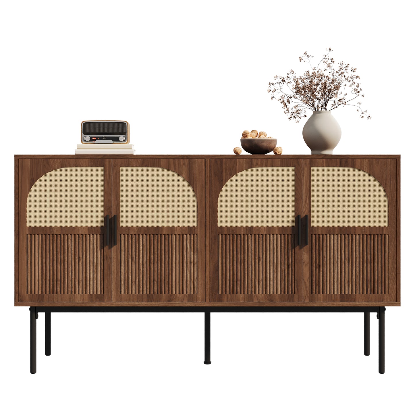 Gigab2b original image - Modern and simple Anrichte Moderne Sideboard Schrank Anrichte Stauraum Buffet Wohnzimmer Set,140L x 40B x 80H(cm)