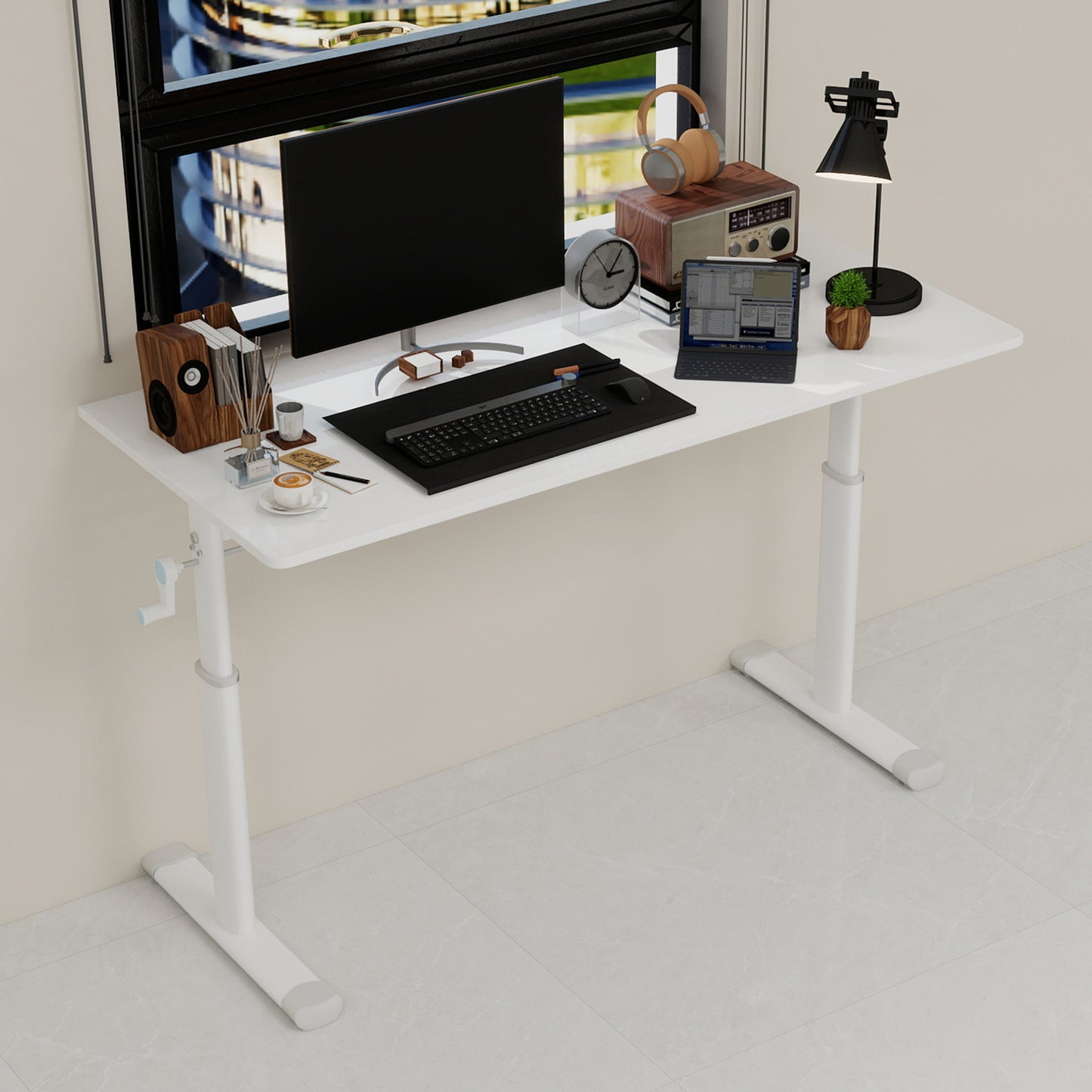 Adjustable Study Desk for Kids & Adults – Height-Adjustable, Multi-Purpose Home/Office Desk, Compact Design