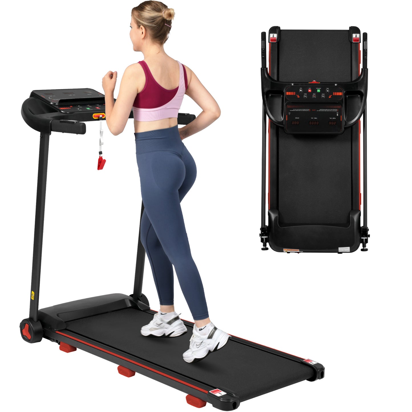 Gigab2b original image - Laufband für Zuhause, Laufband Klappbar mit Steigung 8%, Laufbänder Leise bis 14km/h mit Großer Lauffläche, 3,0 HP Treadmill für Zuhause mit LED Anzeige & Bluetooth, Max Belastung 120KG