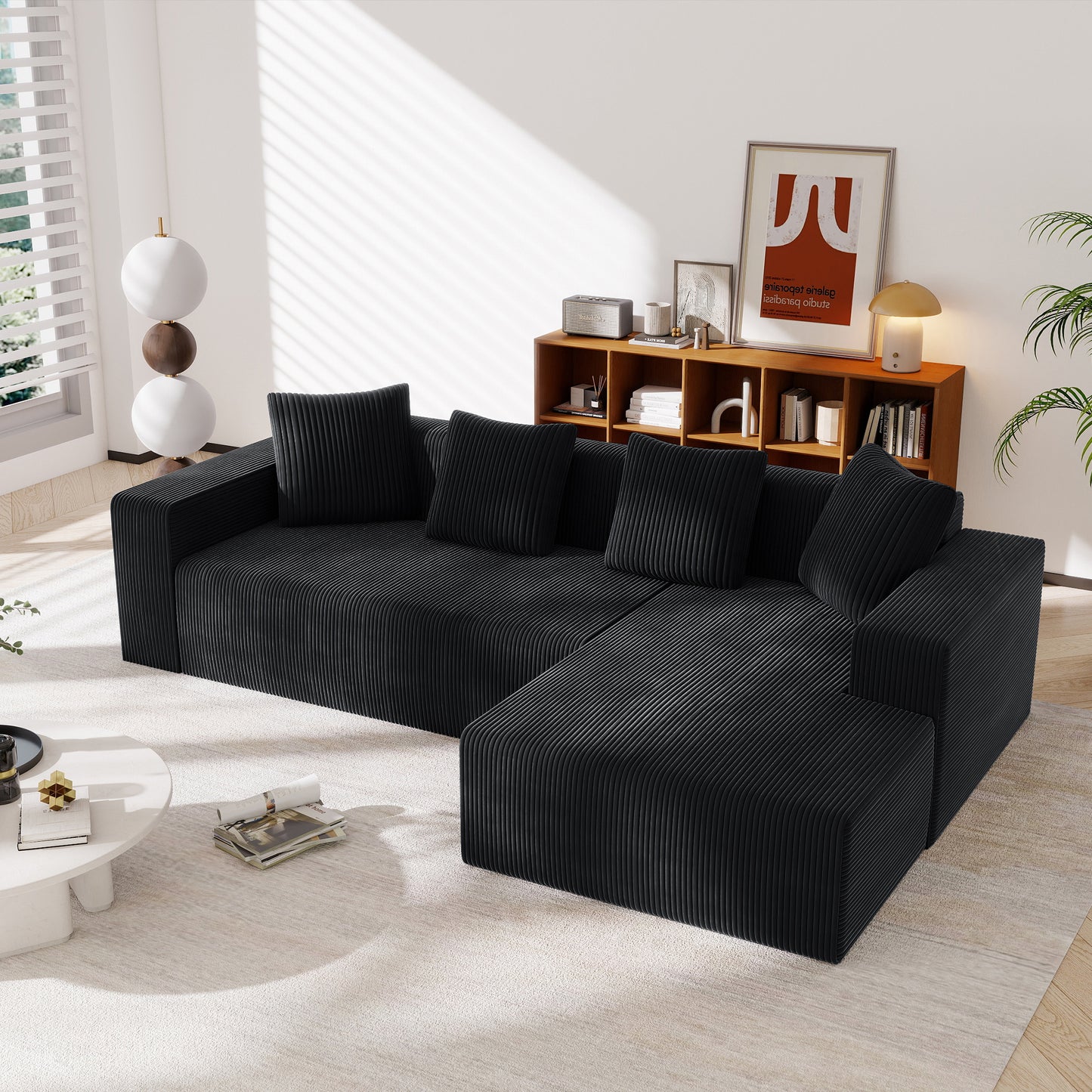 Gigab2b original image - Vollkomprimiertes knochenloses Sofa,Cloud-Kombinationssofa mit L-Liegestühlen, modernes modulares Sofa mit tiefen Sitzplätzen, gepolstertes Sofa für Wohnzimmer und Schlafzimmer
