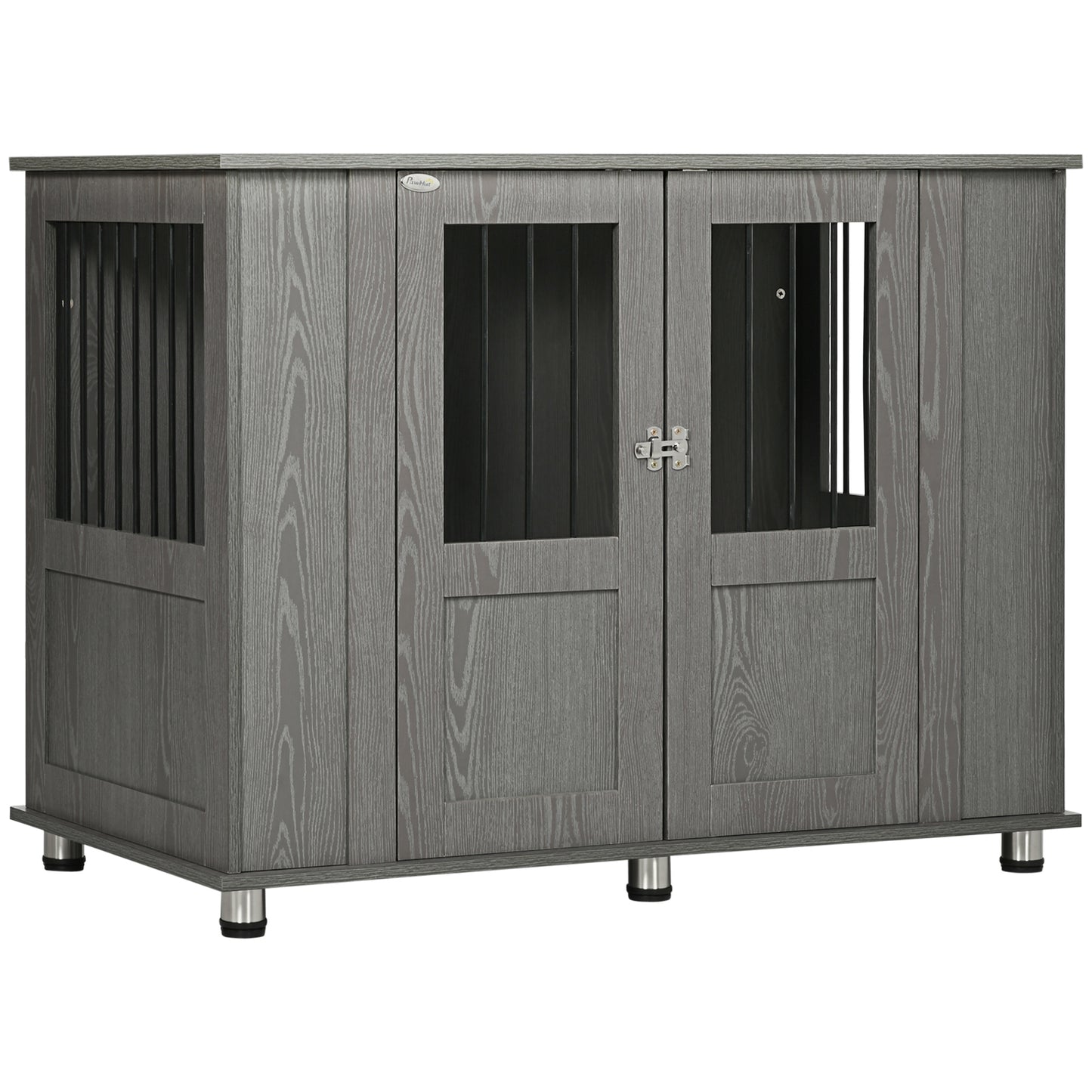 Gigab2b original image - Hundekäfig für Zuhause, Haustierkäfig, Hundehütte mit Schloss, Magnettür, Fenster, Hundehaus, Hundebox für extra große Hunde, Grau