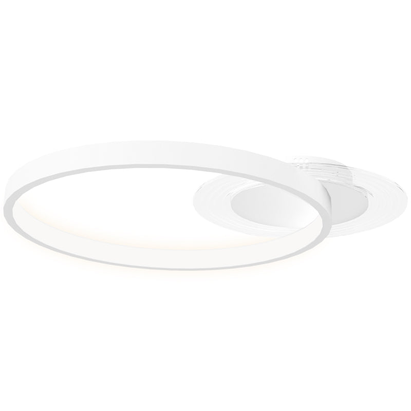 Deckenlampe, Deckenleuchte mit Zwei-Ring-Design, Runde Deckenbeleuchtung für Schlafzimmer Wohnzimmer 50 x 40 x 7,4 cm, Weiß