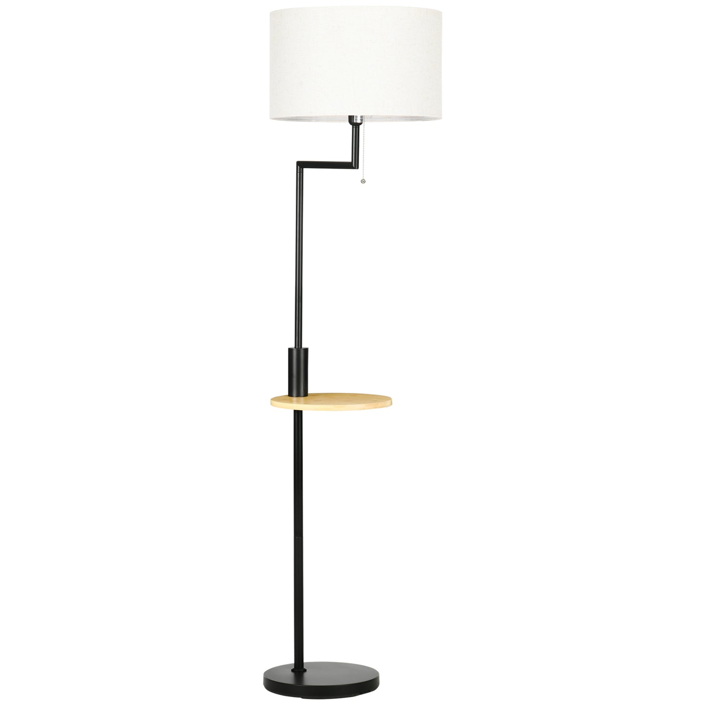 Gigab2b original image - Stehleuchte, Stehlampe mit Ablage, 40 W Standlampe mit USB-Anschluss, Standleuchte, Stahl, Creme, Ø40 x 168 cm, exkl. Glühbirne