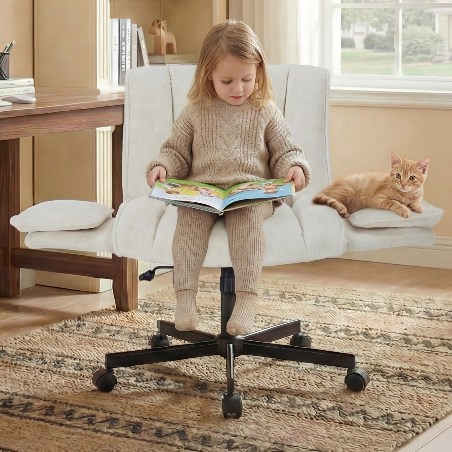 Ergonomic Swivel Office Chair with Casters for Home Office