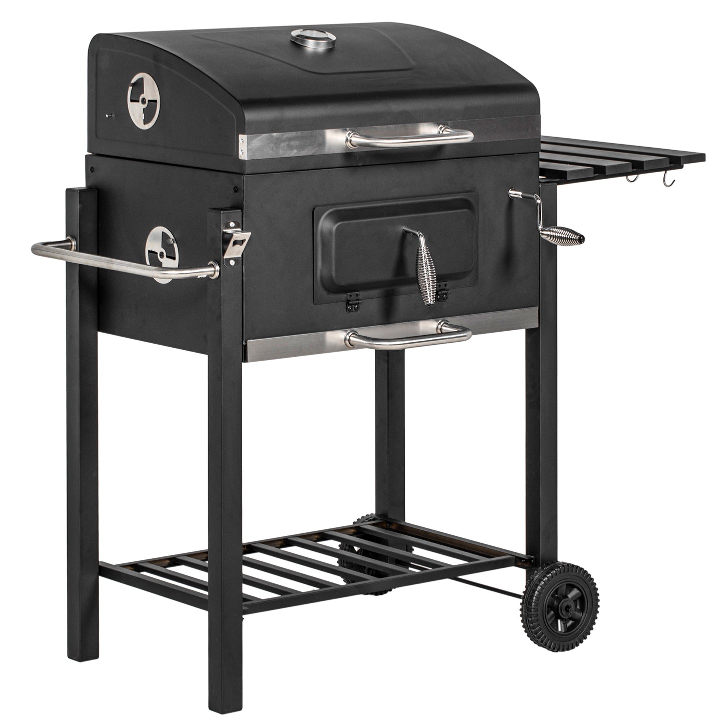 Gigab2b original image - Grillwagen Holzkohlegrill BBQ Standgrill Edelstahl Schwarz 113x65x108cm für Garten & Terrasse