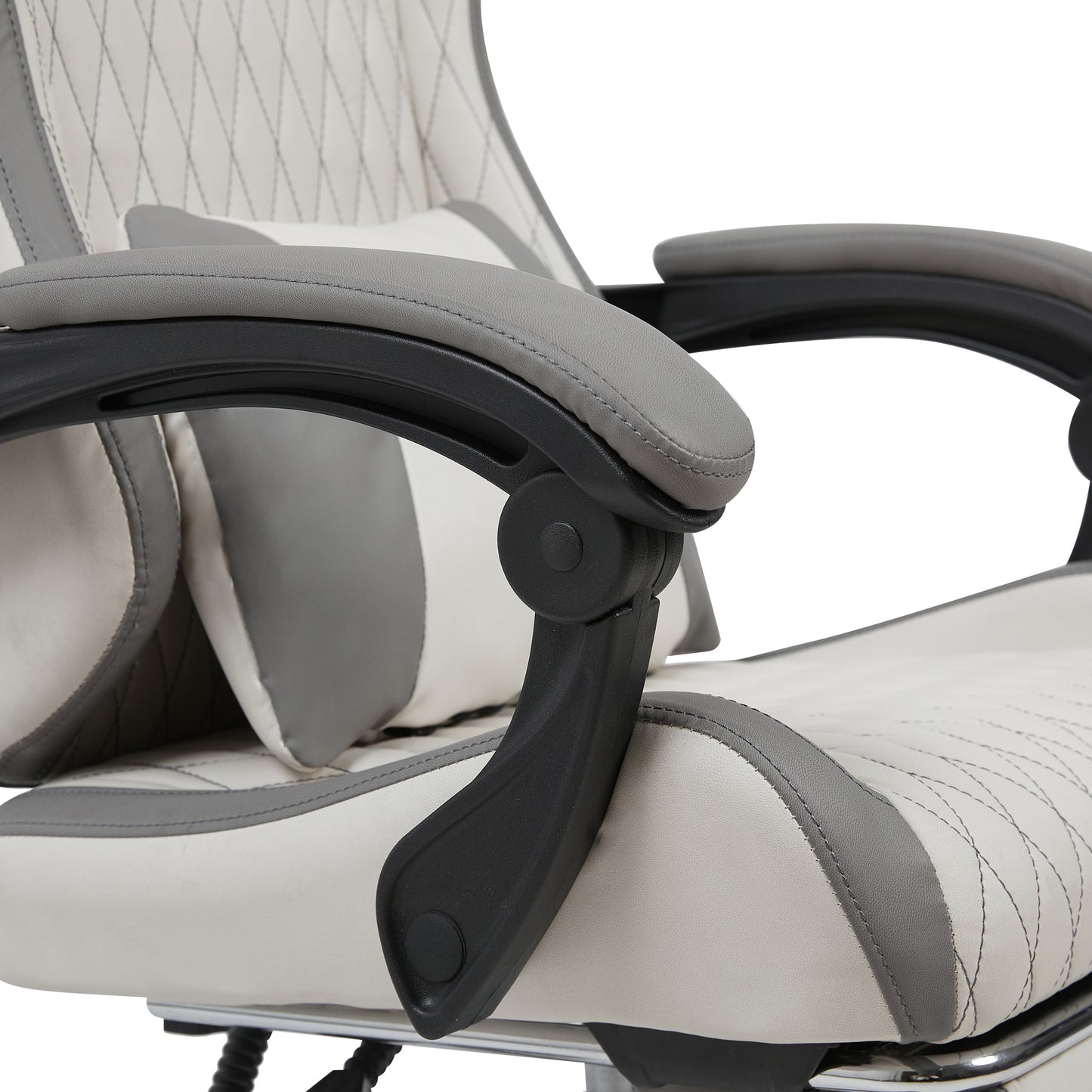 Ergonomischer Gaming-Stuhl mit Lordosenstutze, Nackenstutze & Fußstutze Ermudungsfrei auch bei langem