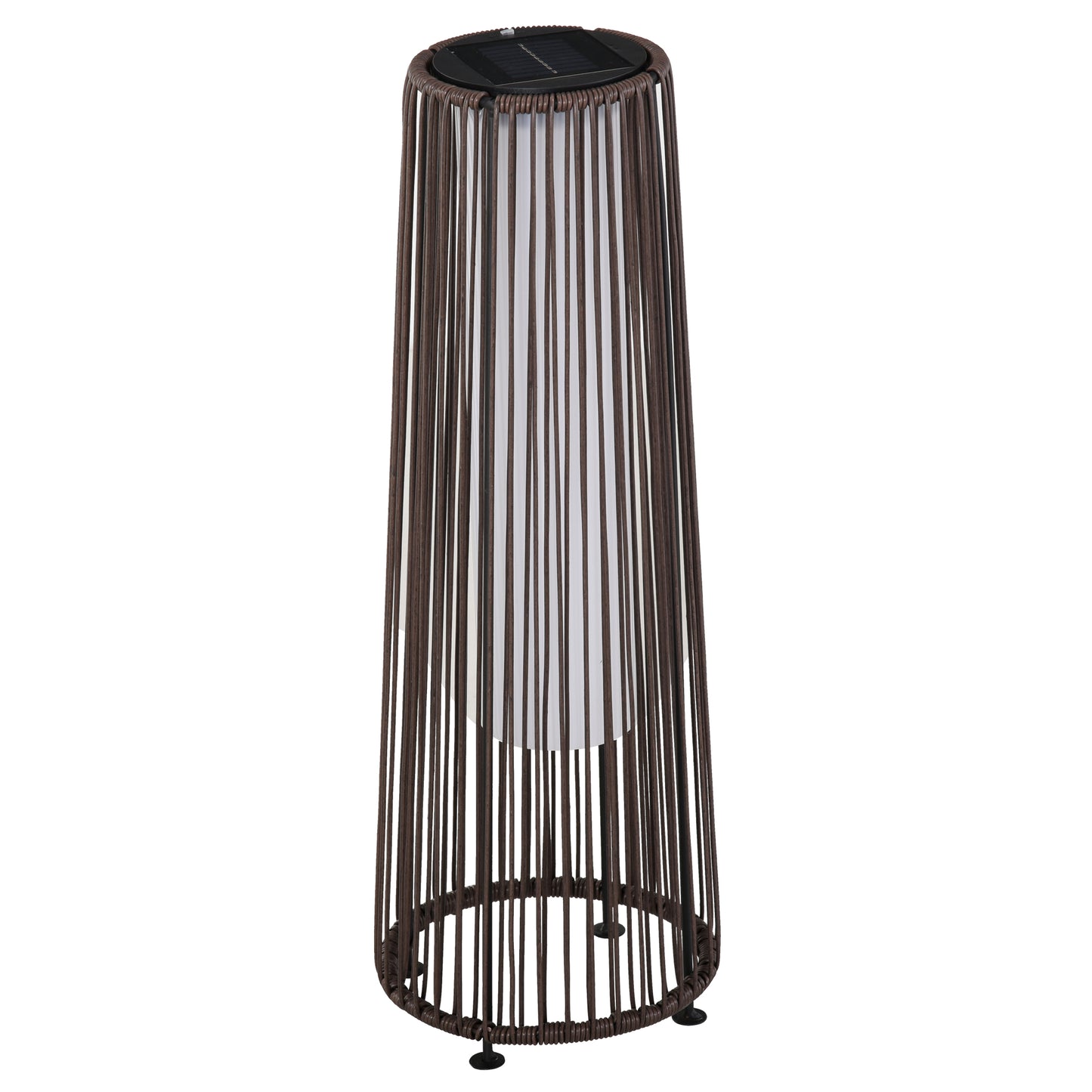 Gigab2b original image - Solarlampe, Gartenlampe, Rattan Solarleuchte, Automatische LED, Braun, 21,5 x 21,5 x 61 cm