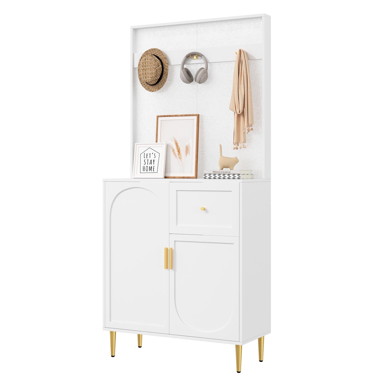 Gigab2b original image - Garderoben-Set, Kompaktgarderoben,Flurgarderobe,Dielenschrank Wandschrank Regal Diele & Flur Kleiderschrank Paneelen Schuhschrank, (BxHxT): 80x175,5x35 cm