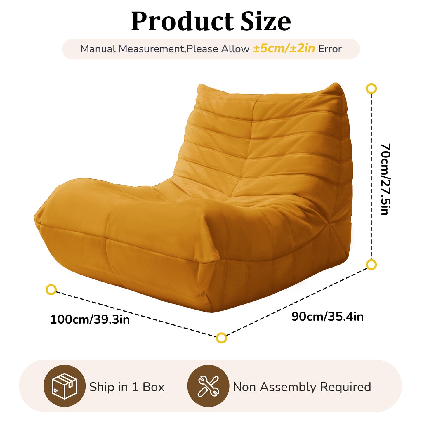 Cozy Floor Sofa Chair: Comfortable Lazy Lounger with High-Quality Foam