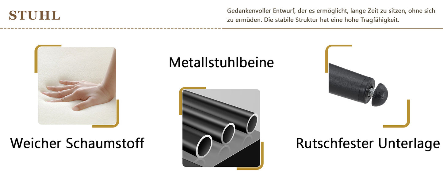 Moderner gepolsterter Esszimmerstuhl mit Rückenlehne und Armlehnen, minimalistischer Restaurantstuhl für Zuhause, Küche, Hotel, Ausstellungsraum, Mid-Century-Stil