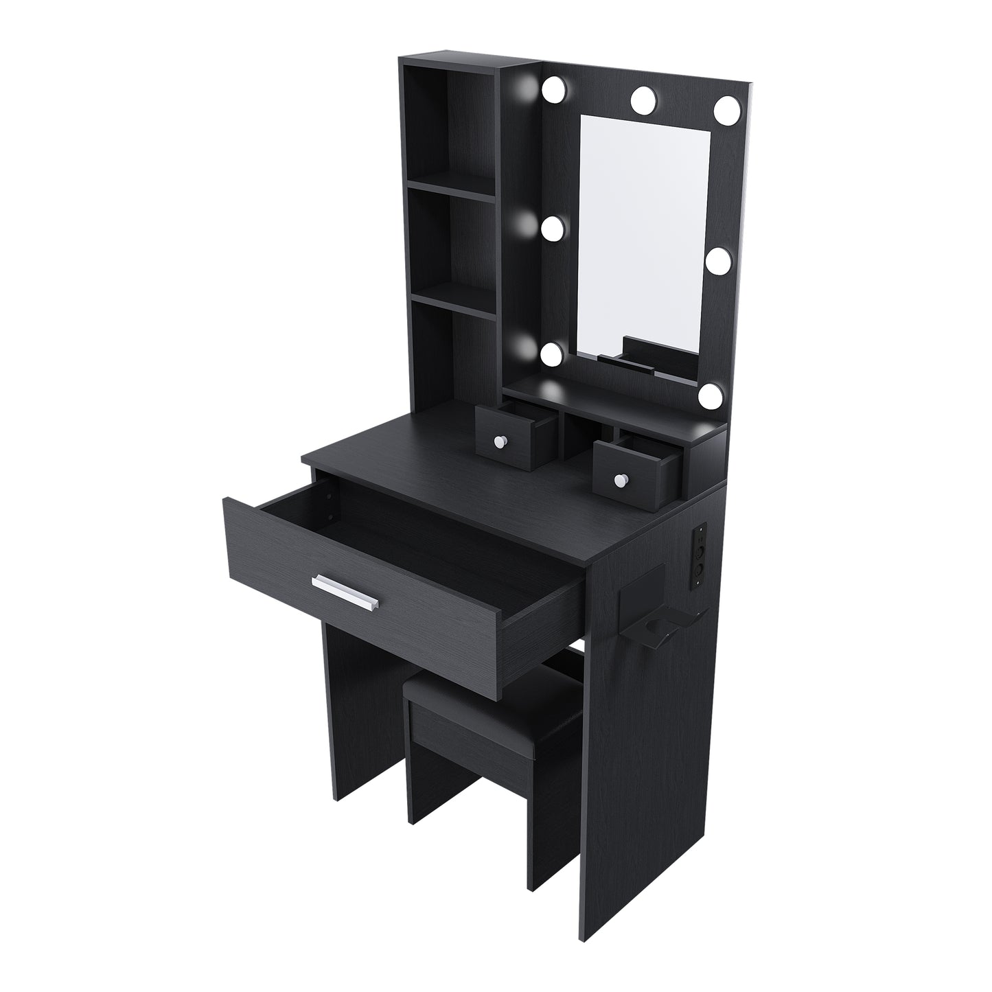 Small Makeup Vanity with Mirror and Adjustable LED Lighting