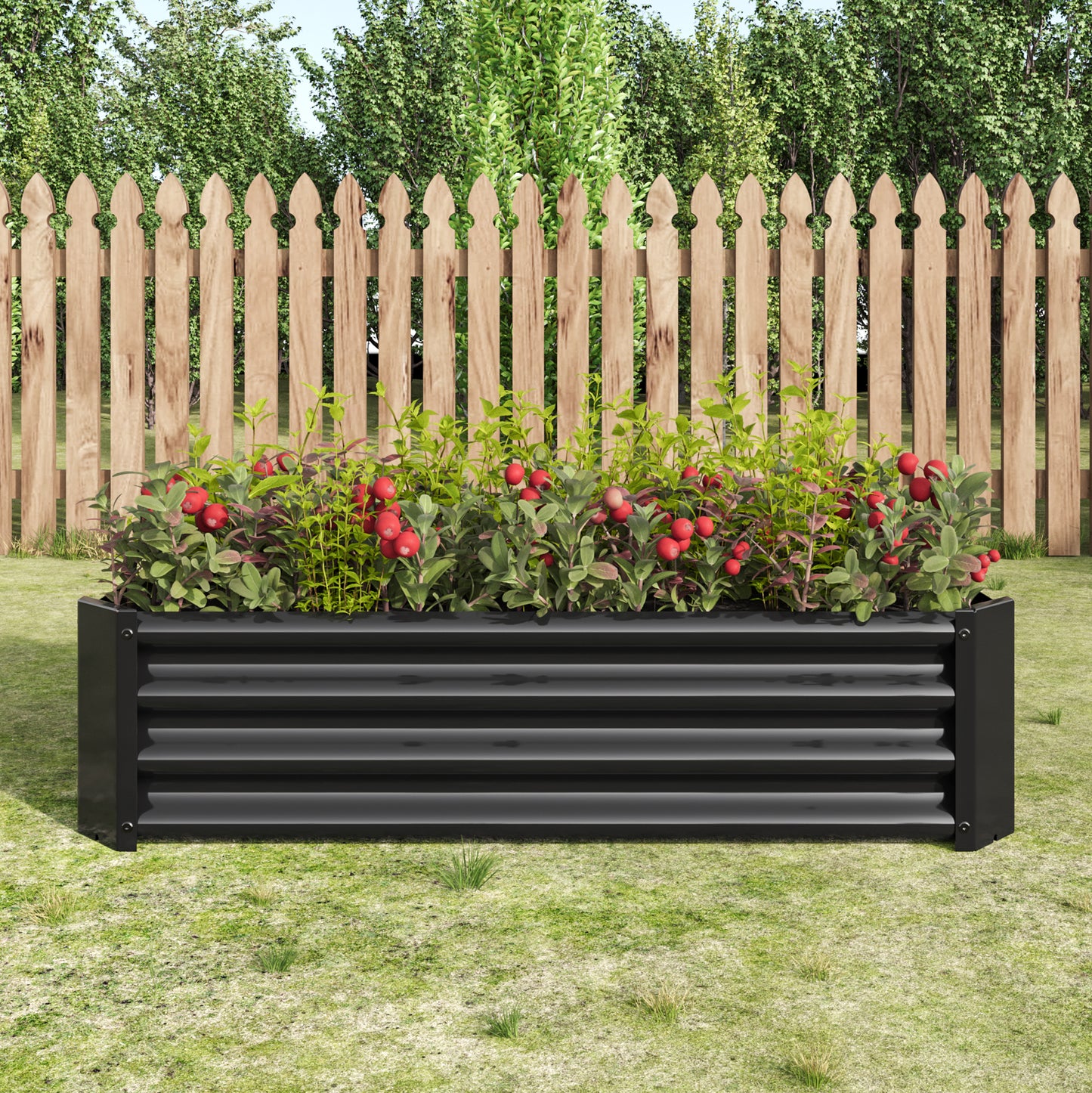 Gigab2b original image - Hochbeet Metall Pflanzenbeet, Hochbeete für Garten aus robustem Stahlblech mit stabilem Design, Rostschutz und Langer Haltbarkeit, Hochbeet Bausatz ohne Boden, Ideal für Gemüse, Kräuter & Blumen Anthr