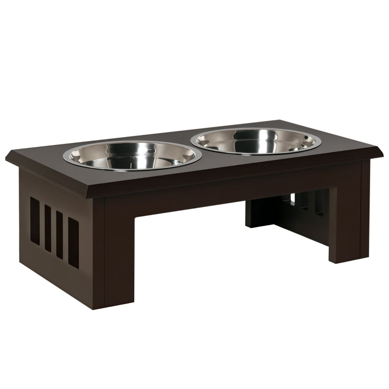 Gigab2b original image - Hunde-Futterstation, rutschfest, 58,4 x 30,5 x 25,4cm, Grau, 2L pro Napf
