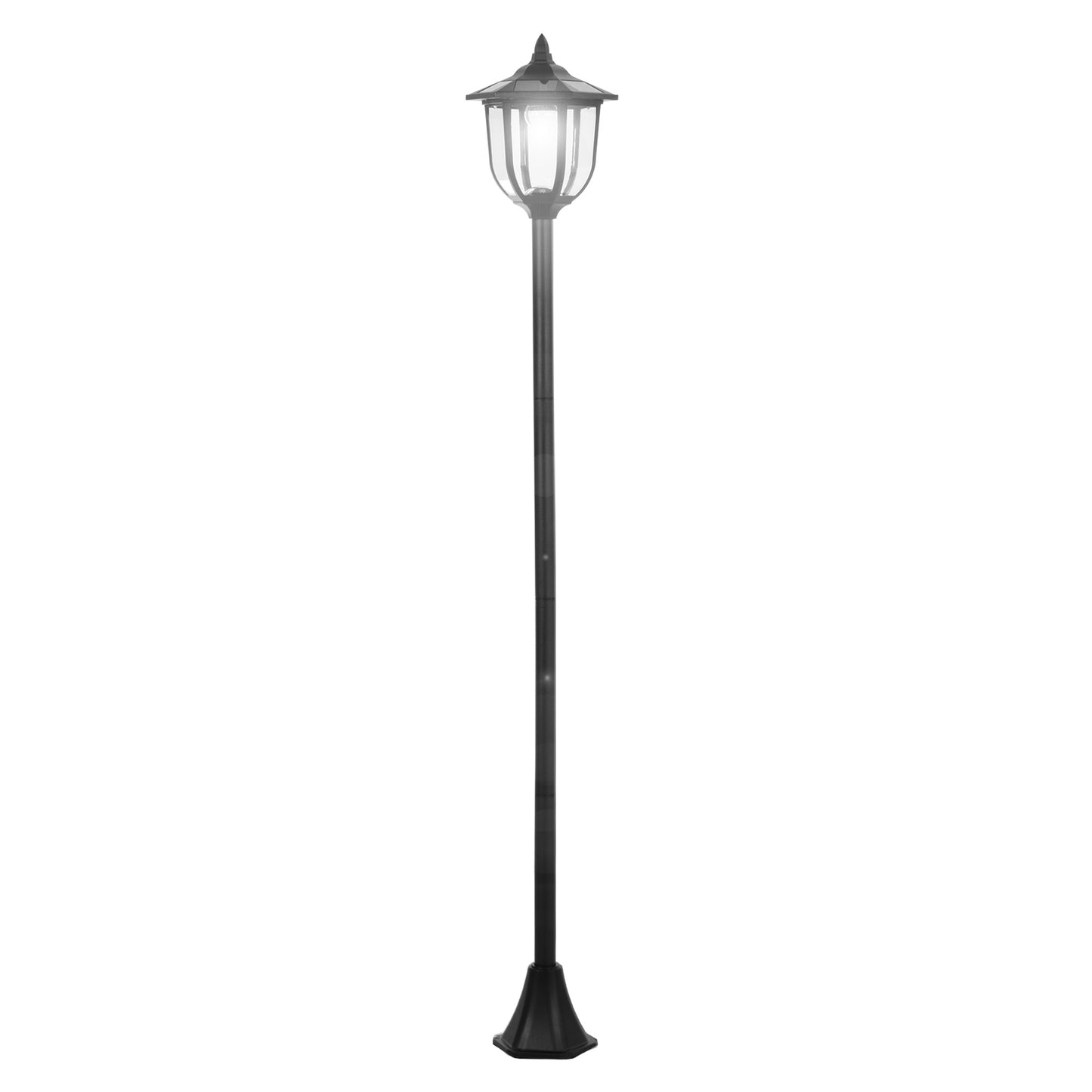Gigab2b original image - Solar Gartenleuchte LED Gartenlaterne 30/60 Lumen, Kunststoff Schwarz, Ø26,5 x H177 cm, ideal für Garten & Terrasse