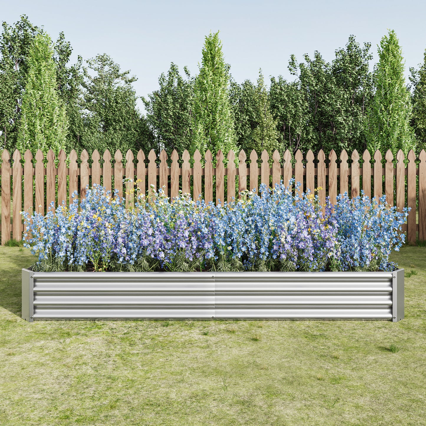Gigab2b original image - Hochbeet Metall Pflanzenbeet, Hochbeete für Garten aus robustem Stahlblech mit stabilem Design, Rostschutz und Langer Haltbarkeit, Hochbeet Bausatz ohne Boden, Ideal für Gemüse, Kräuter & Blumen Anthr