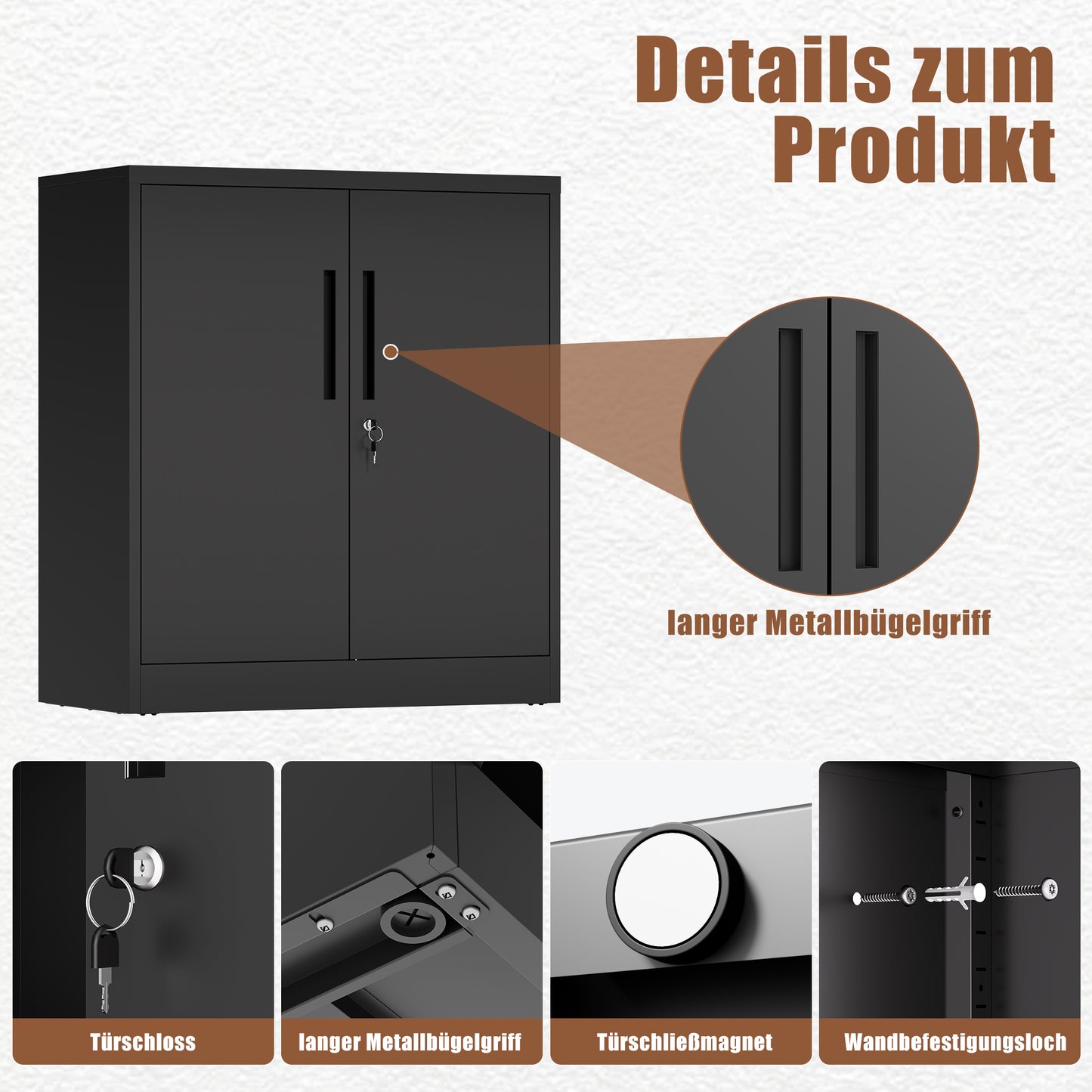Small Metal Storage Cabinet with Adjustable Shelves