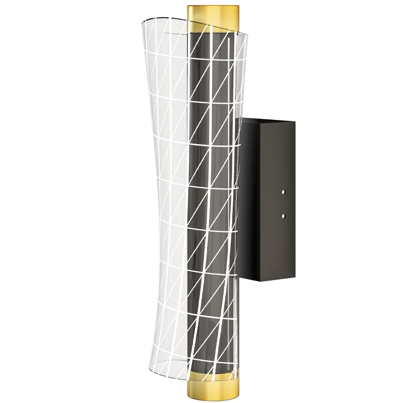 2er Set Wandleuchte Innen Wandlampe mit LED Lichte, Gitterdesign, Dimmbar Nachttischlampe, Flurlampe für Wohnzimmer, Schlafzimmer, Metall, Schwarz