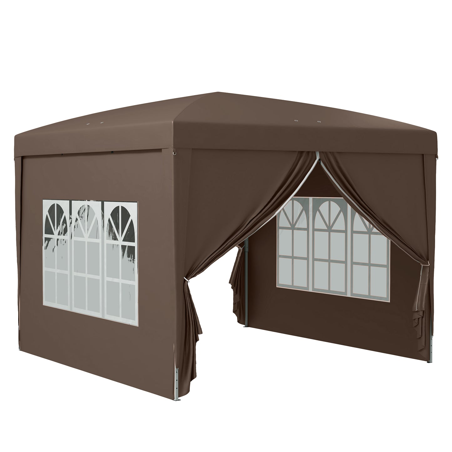 Gigab2b original image - Pavillon ca.3x3m, wasserabweisend Stabil Winterfest Pop-up Faltpavillon, UV Schutz 50+, Faltbar Partyzelt Gartenzelt mit 4 Seitenteilen Tasche Gartenpavillon für Camping Garten, Kaffee