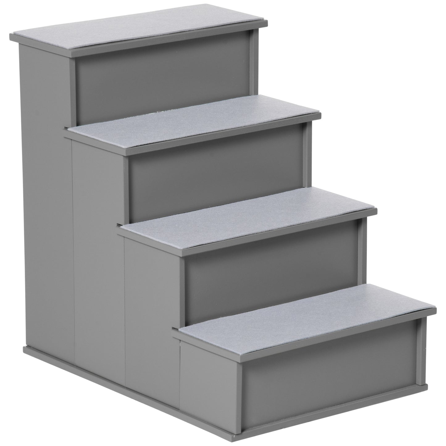 Gigab2b original image - Haustiertreppe 4-stufige Hundetreppe Katzentreppe Einstiegshilfe mit rutschfester Matte Haustierleiter für Auto Bett Sofa Grau 40 x 59 x 54,2 cm