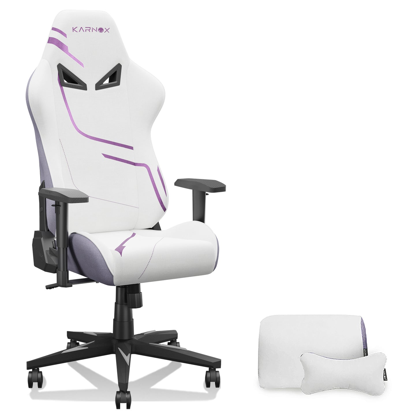 Gigab2b original image - KORNOX Ergonomic Gaming Chair Fabric for Adults,Office Chair Racing High Back,Game Chair Cloth Height Adjustable for Teens,Game Chair with Headrest and Lumbar Support for Women,White and Purple