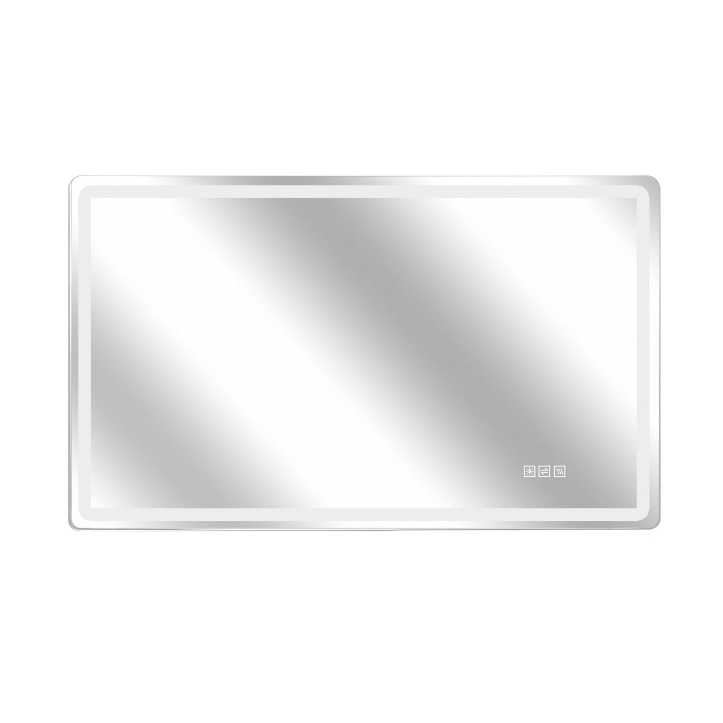 60×100cm Rahmenloser LED Badezimmerspiegel mit Mattierter Frontbeleuchtung, Anti-Beschlag, 3 Lichtfarben, Stufenlos Dimmbar, Memory-Funktion, Horizontal & Vertikal Montierbar, IP44 Wasserdicht