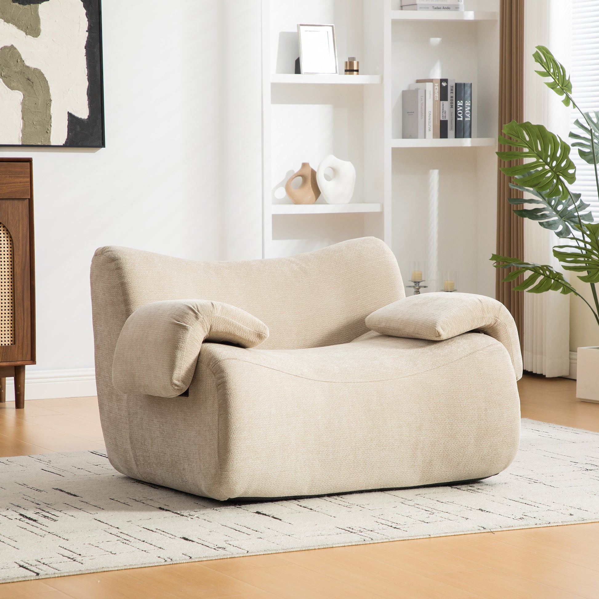 Gigab2b original image - Modulares Kompressionssofa aus Chenille-Stoff, gefüllt mit 30D hochelastischem Schaumstoff. Leicht zu bewegen und mit rutschfestem Boden, ideal für Wohnzimmer und andere Räume.Light Khaki