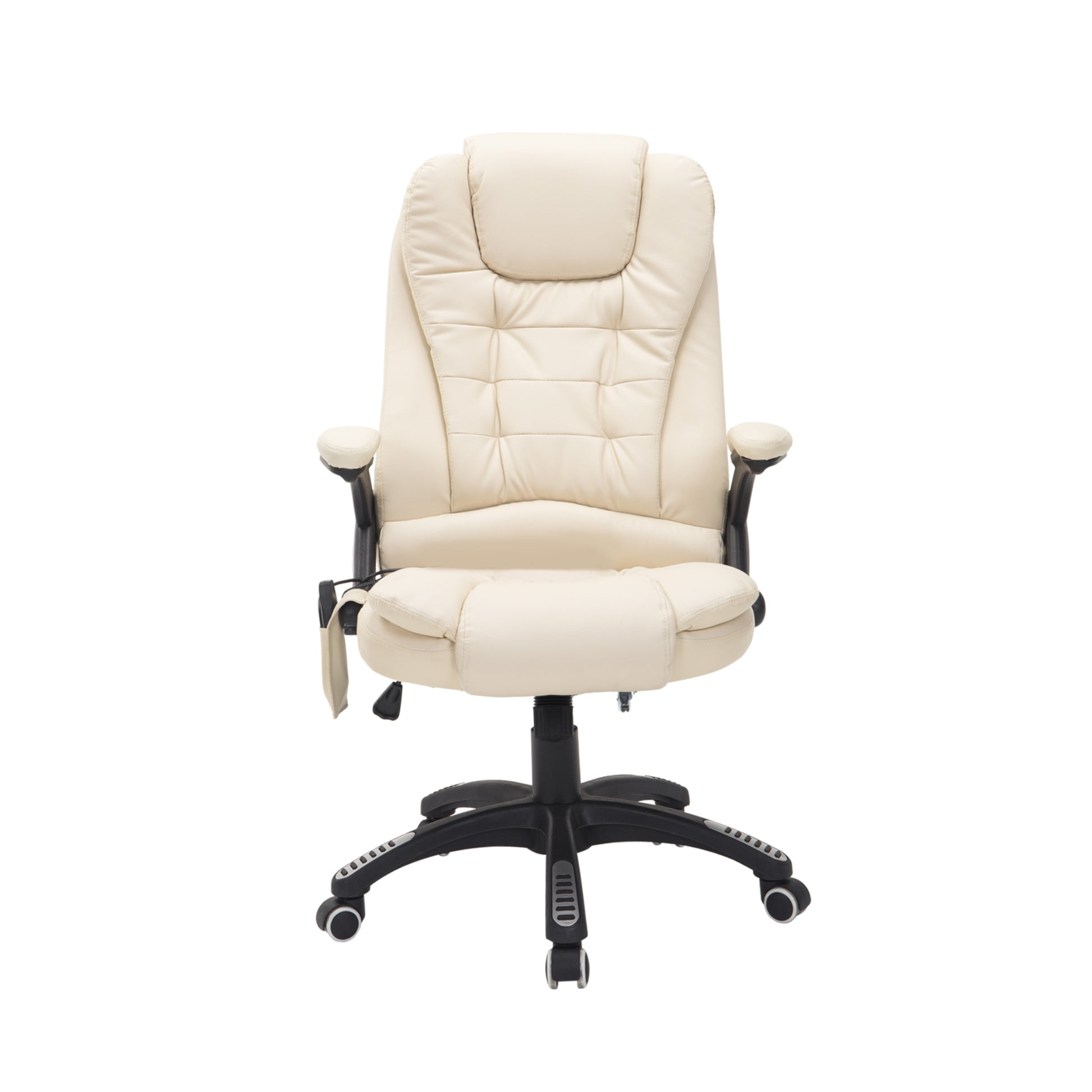 Gigab2b original image - Massagesessel Bürostuhl Chefsessel mit 6-Punkt Vibrationsmassage und Wärmefunktion, drehbar aus Kunstleder in Beige