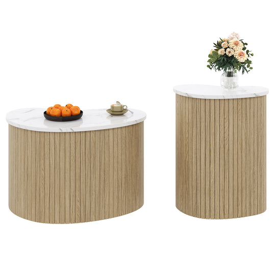Gigab2b original image - Moderner minimalistischer Couchtisch, Marmormaserung, Holzmaserung, Beistelltisch im skandinavischen Stil, multifunktionaler Wohnzimmertisch.