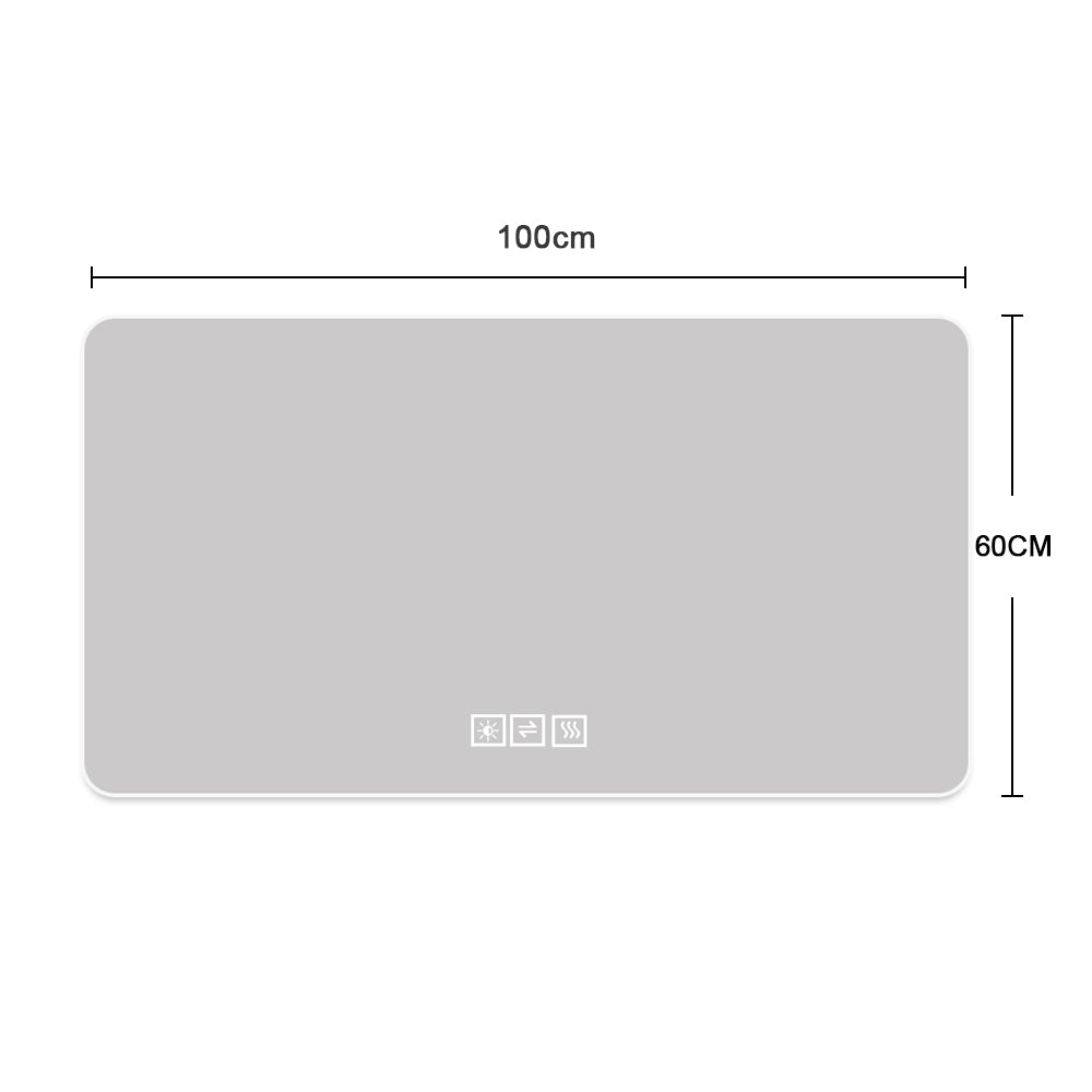 60 x 100cm LED Badezimmerspiegel mit Hintergrundbeleuchtung, Anti-Beschlag, 3 Lichtfarben, Stufenlos Dimmbar, Memory-Funktion, IP44 Wasserdicht, Horizontal & Vertikal Montierbar